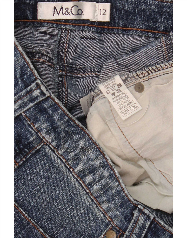 M&Co Dame denim Shorts UK 12 Medium W32 Blå Bomuld
