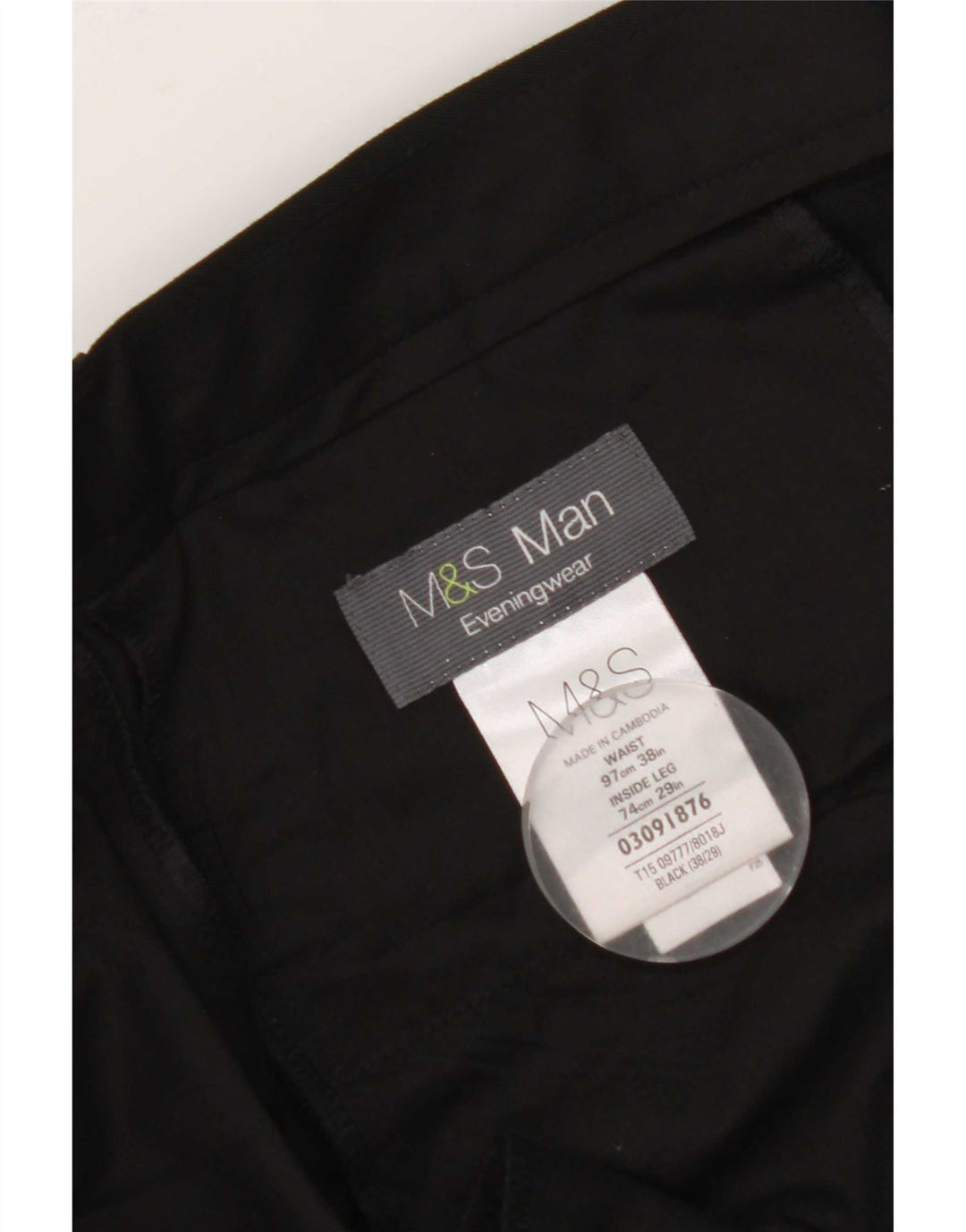 Marks & Spencer Straight Suit Bukser til mænd W38 L29 Sort polyester
