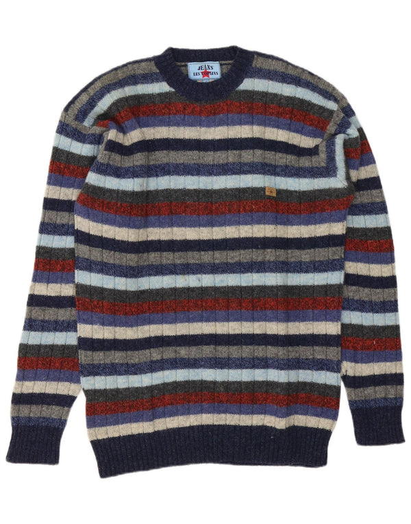 Les Copains Herre Crew Neck Jumper Sweater IT 46 Lille flerfarvet stribet