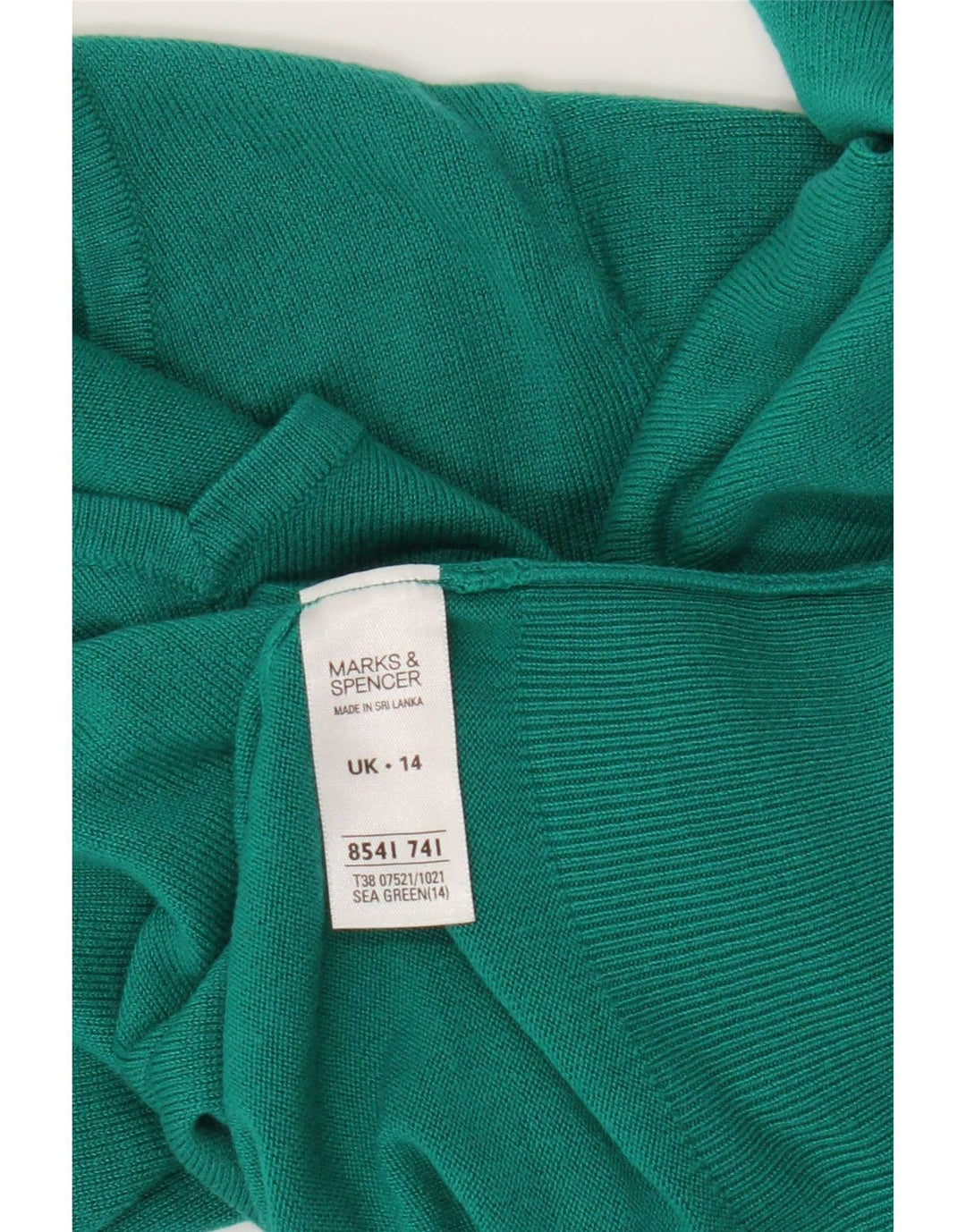 Marks & Spencer Dame V-hals sweater UK 14 Medium Grøn Akryl