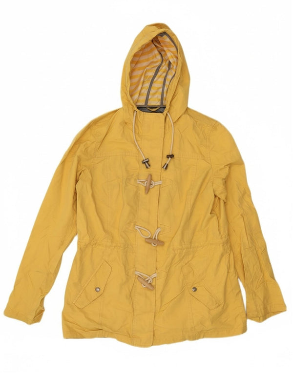 Fat Face Dame Hooded Utility Jacket UK 12 Medium Yellow Polyester