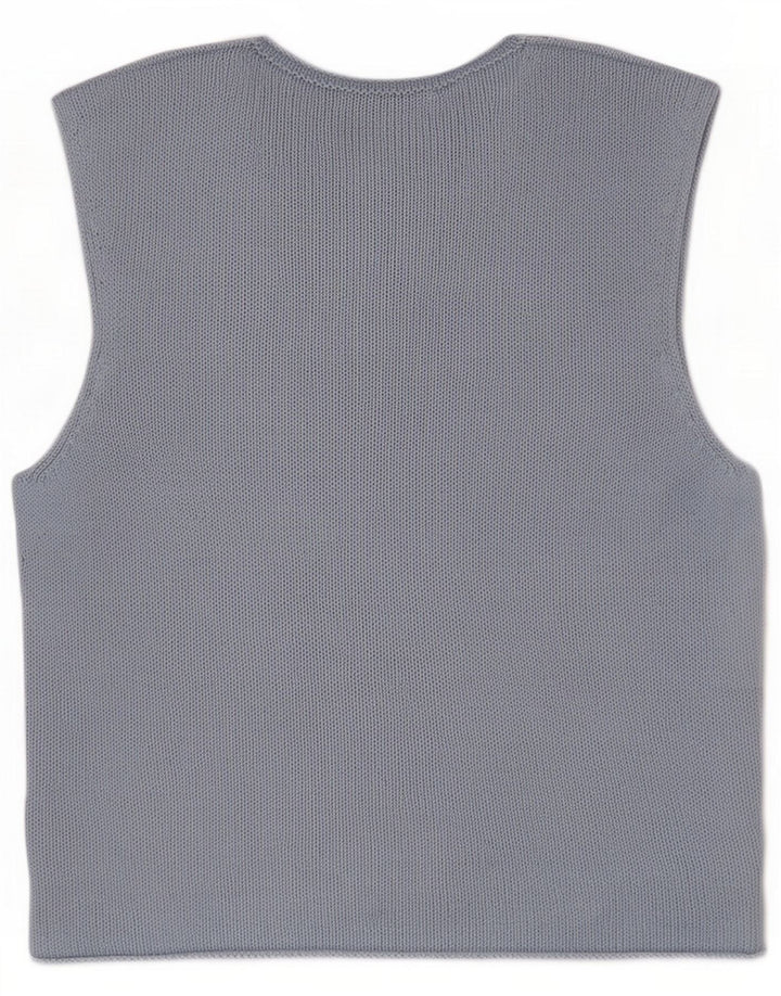 Massimo Dutti Damestrik Vest Top UK 12 Medium Blue Viscose