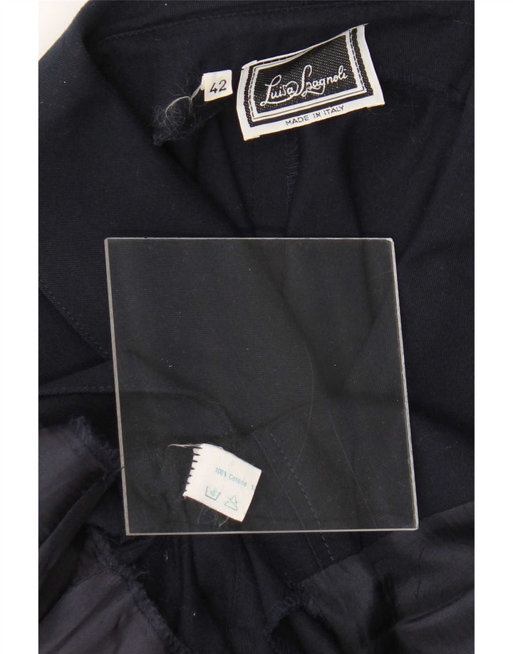 Luisa Spagnoli Dame Kortærmet Blazer Jacket IT 42 Medium Navy Blue