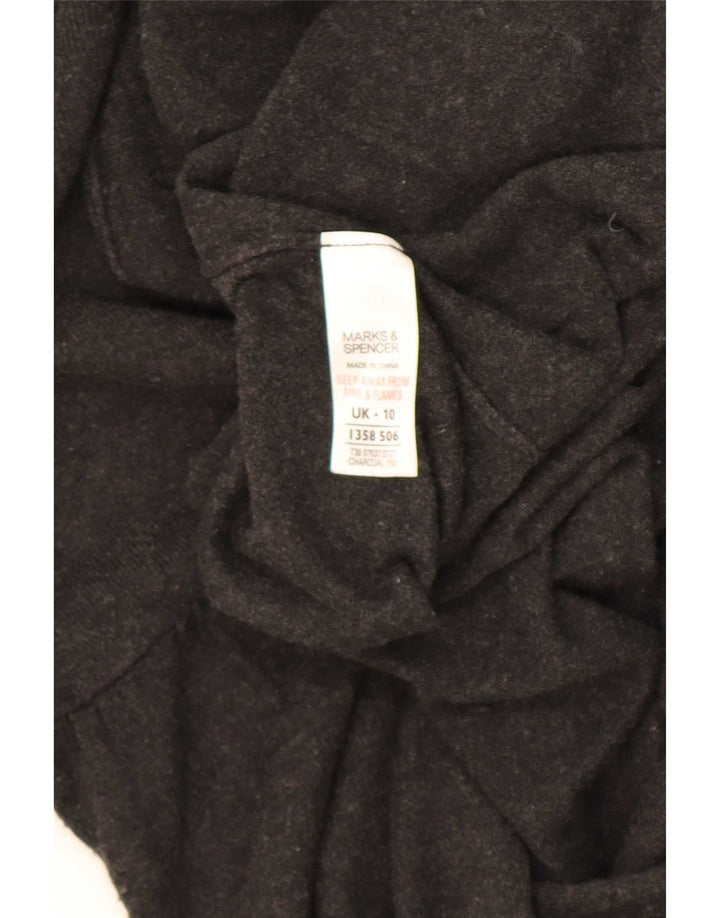 Marks & Spencer Womens Longline Cardigan Sweater UK 10 Small Grey Viscose