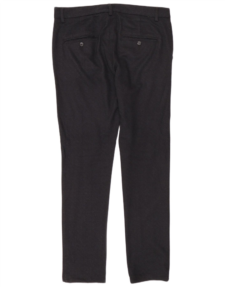 ZARA Slim Chinobukser til mænd EU 42 Large W32 L32 Marineblå polyester