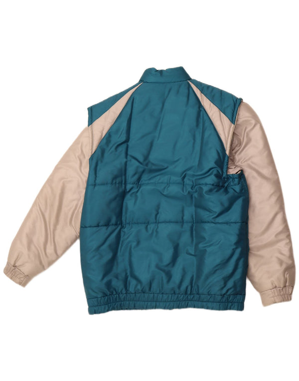 CARRERA polstret herrejakke UK 40 Large Blue Colourblock Polyester