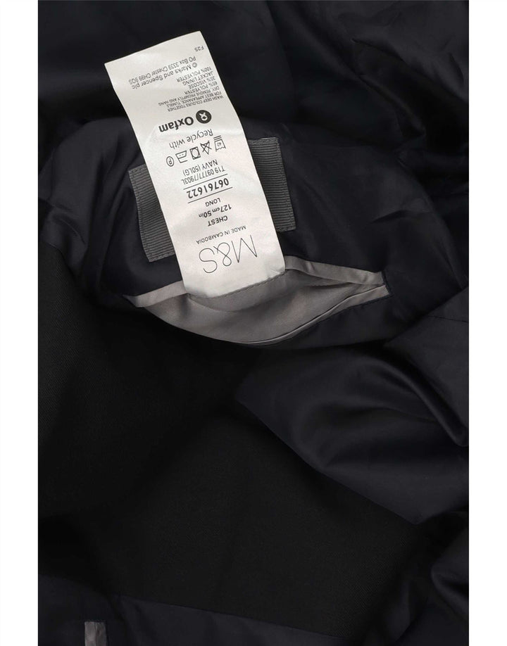 Marks & Spencer Herre 2-knaps blazerjakke UK 50 3XL Marineblå Polyester