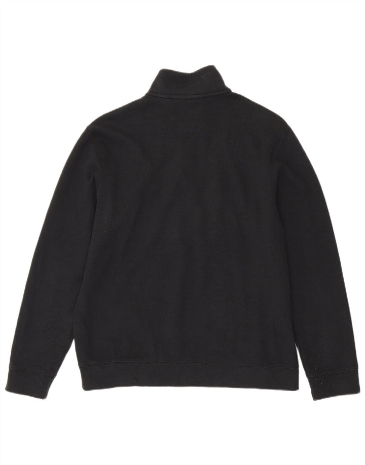 Chaps Dame Zip Neck Sweatshirt Jumper UK 16 Large Black Bomuld