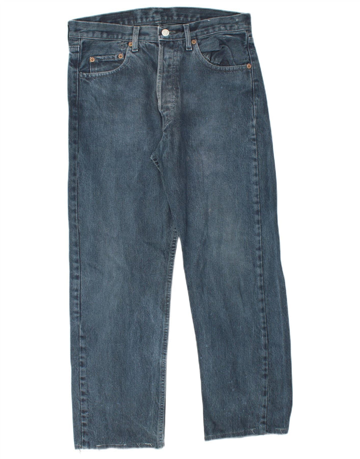 LEVI'S Herre 501 Straight Jeans W32 L25 Blå Bomuld