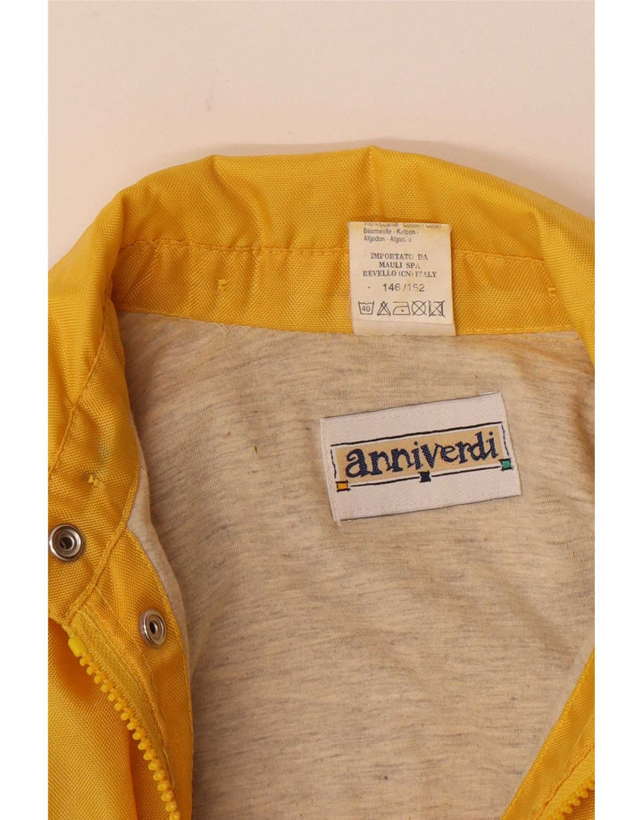 Vintage drenge Loose Fit regnjakke 11-12 år Gul polyamid