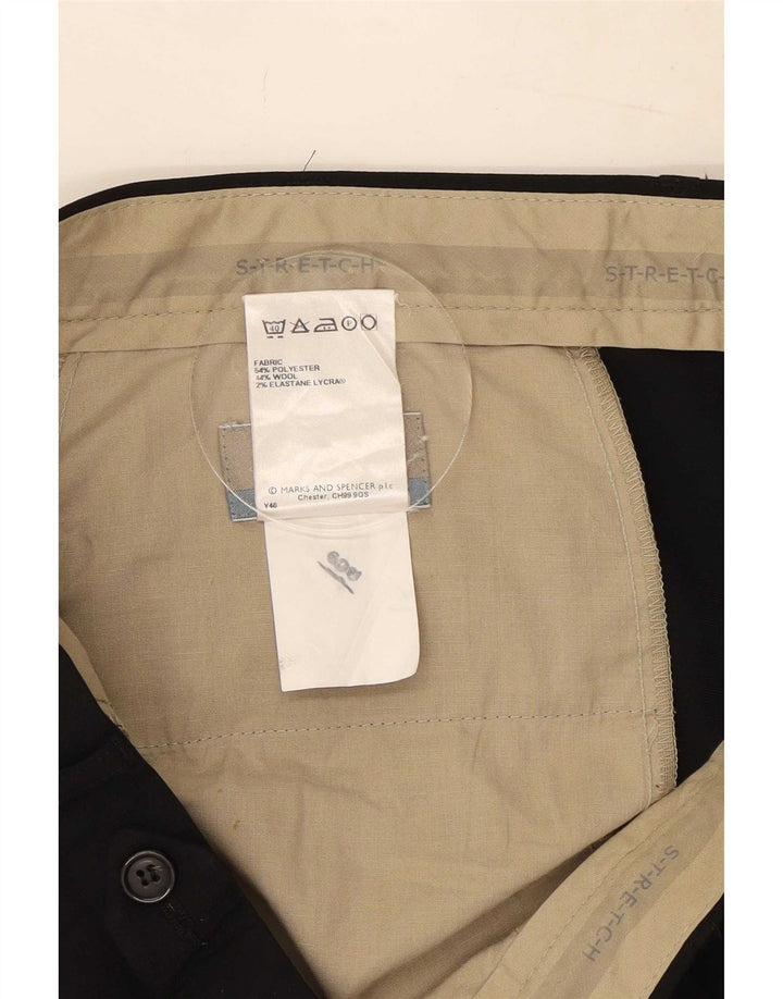 Marks & Spencer Straight Suit bukser til mænd W36 L29 sort polyester