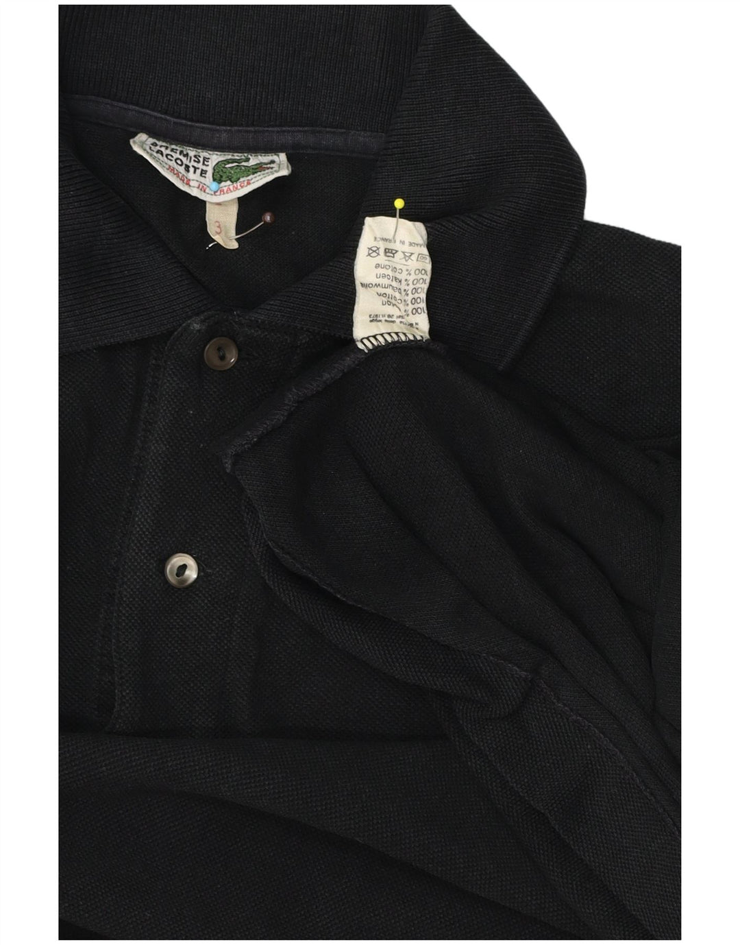 Lacoste herre poloskjorte str. 3 Lille sort bomuld