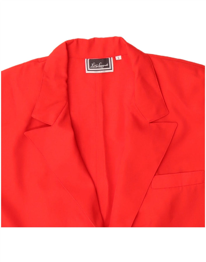 LUISA SPAGNOLI Dame Oversized 2 Button Blazer Jacket UK 10 Small Red