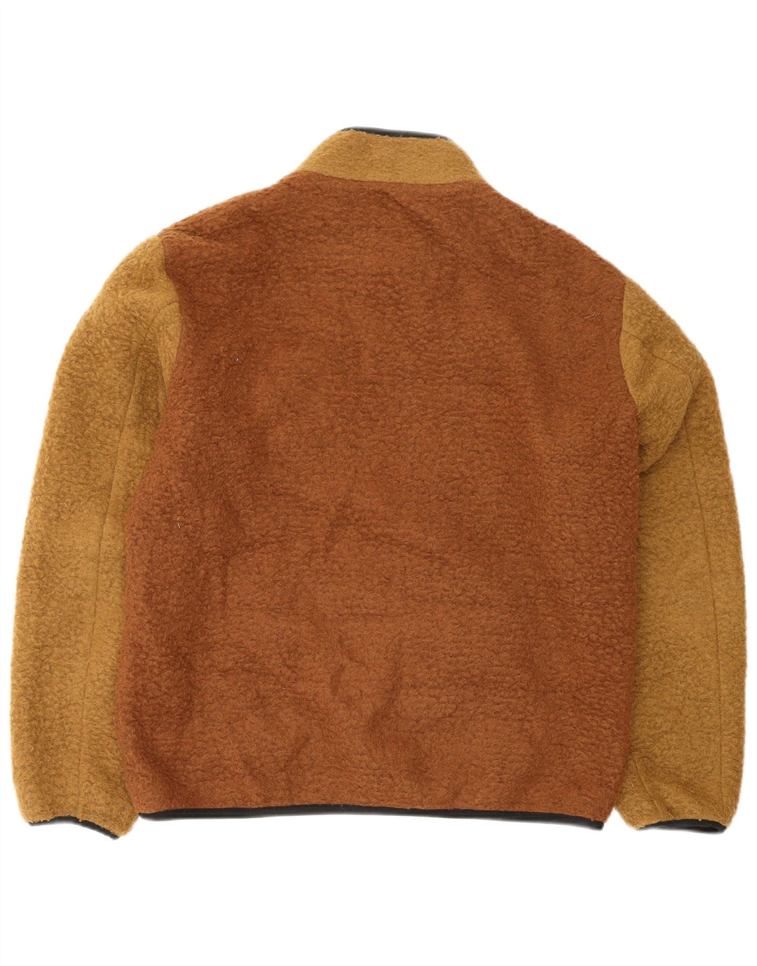 Zara Fleecejakke til mænd UK 40 Large Brown Colourblock Polyester