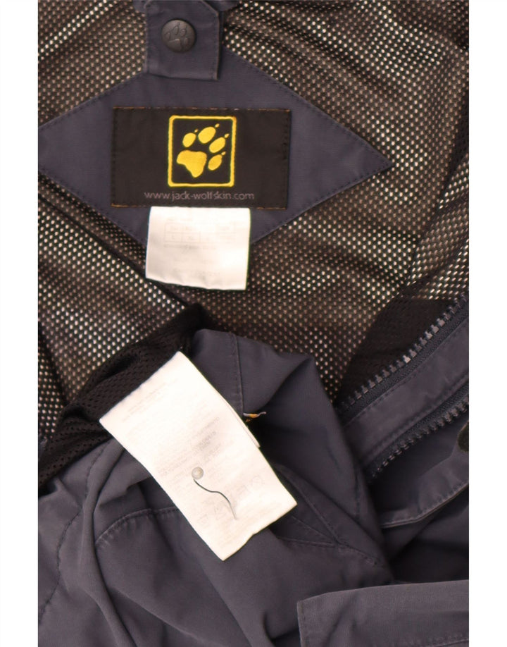 Jack Wolfskin Regnjakke med hætte til mænd UK 40/42 Stor marineblå polyamid