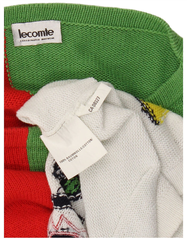 Lecomte Dame Langærmet Jumper Kjole UK 14 Stor Flerfarvet