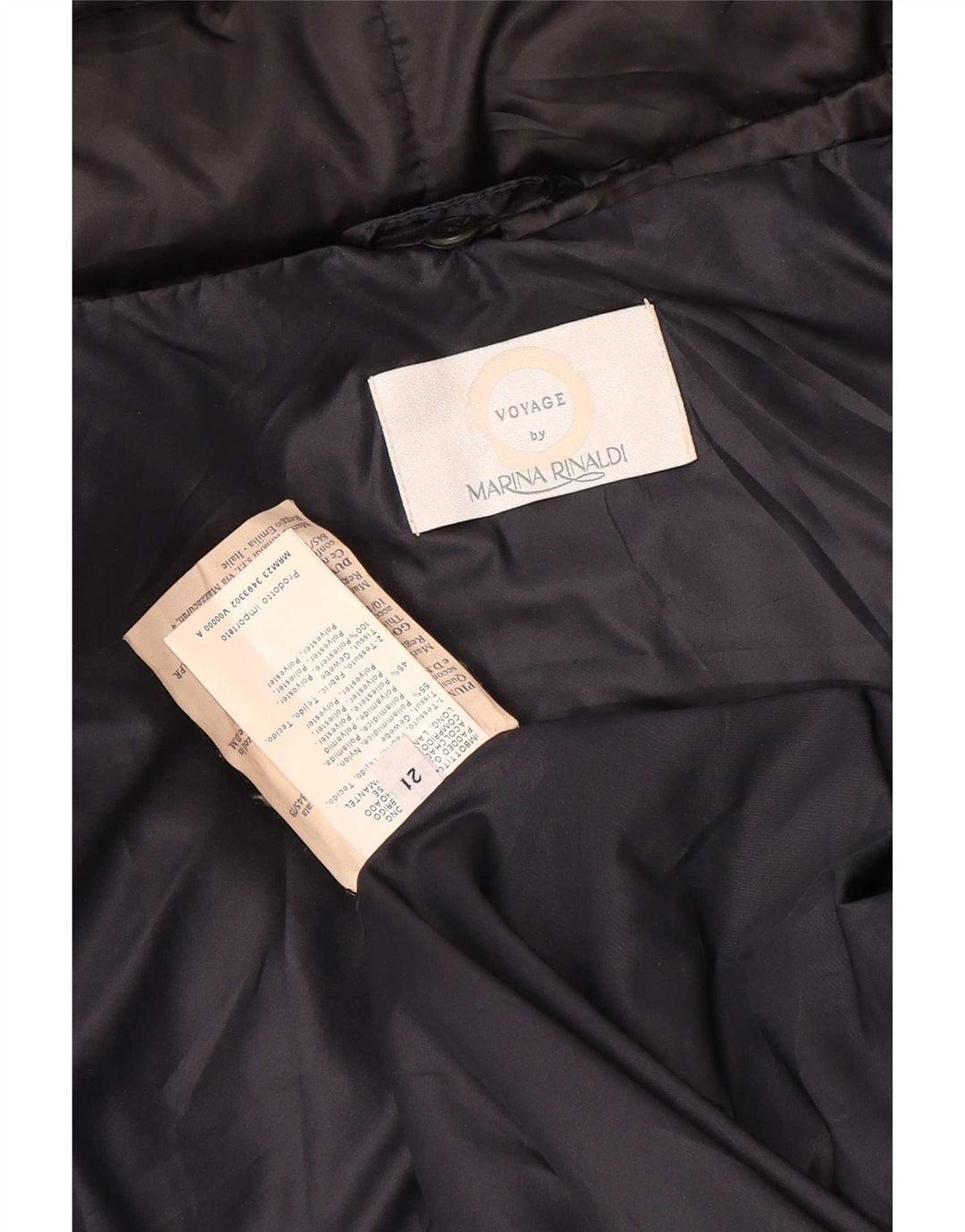 Marina Rinaldi Womens Voyage Polstret frakke Størrelse 21 Medium Navy Blue Nylon