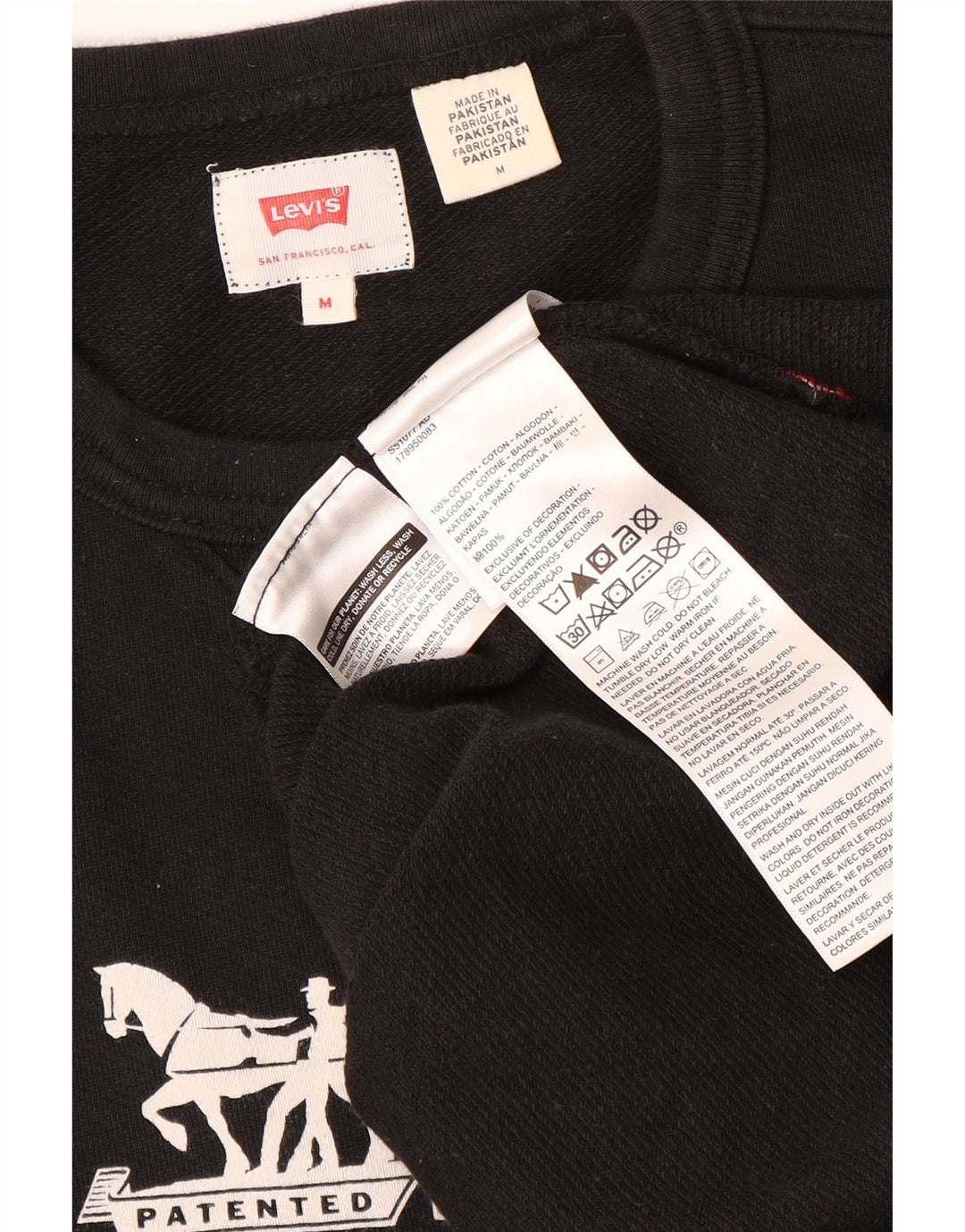 Levi's Herre grafisk sweatshirt Jumper Medium Sort Bomuld