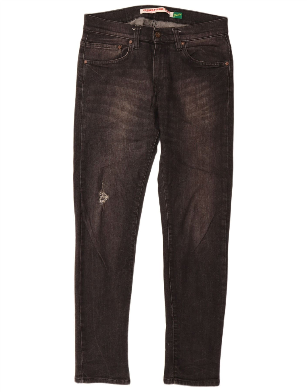 Carrera Mens Distressed Slim Jeans W31 L32 Grå Bomuld