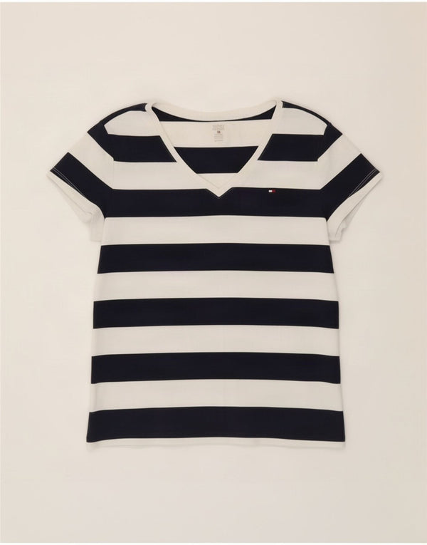 Tommy Hilfiger Dame T-Shirt Top UK 18 XL Marineblå Stribet