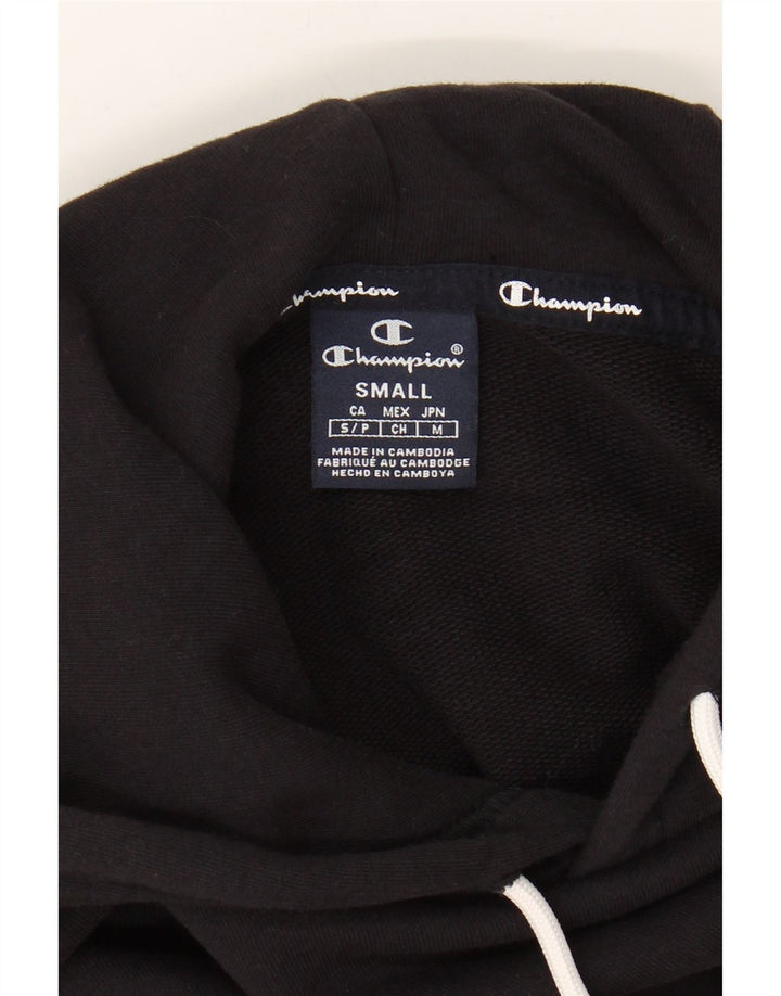CHAMPION Mens Hoodie Jumper Small Black Cotton Vintage Champion and Second-Hand Champion from Messina Hembry 