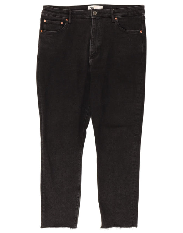 Zara Dame Crop Skinny Jeans EU 44 XL W34 L26 Sort