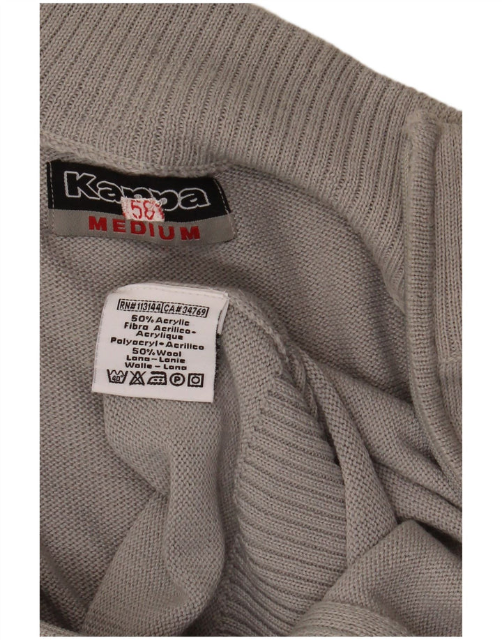 KAPPA Dame Cardigan Sweater UK 14 Medium Grey Colourblock Acryl