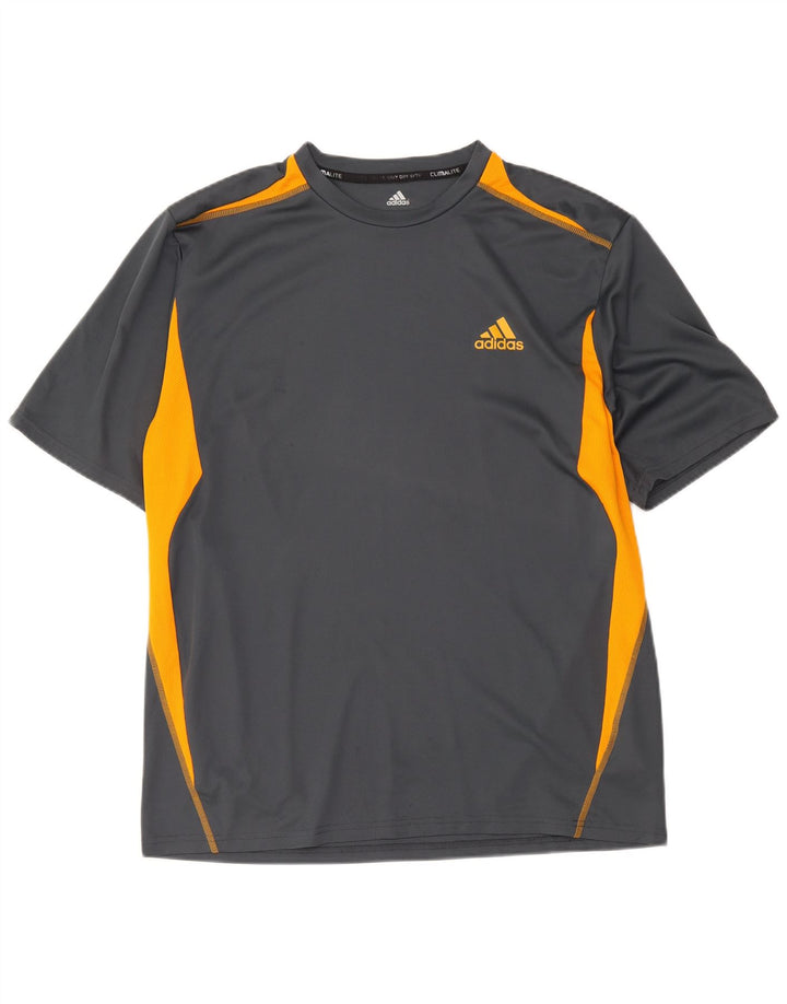 Adidas Herre Climalite T-Shirt Top XL Grå Colourblock Polyester