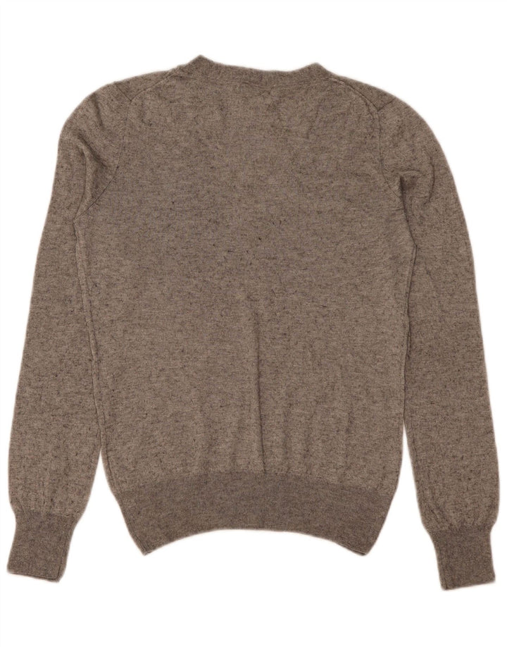 Massimo Dutti Dame V-hals sweater UK 12 Medium Grå Silke
