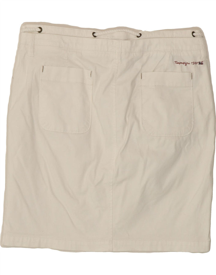 NAPAPIJRI Womens Straight Skirt EU 42 Large W32 White Vintage Napapijri and Second-Hand Napapijri from Messina Hembry 