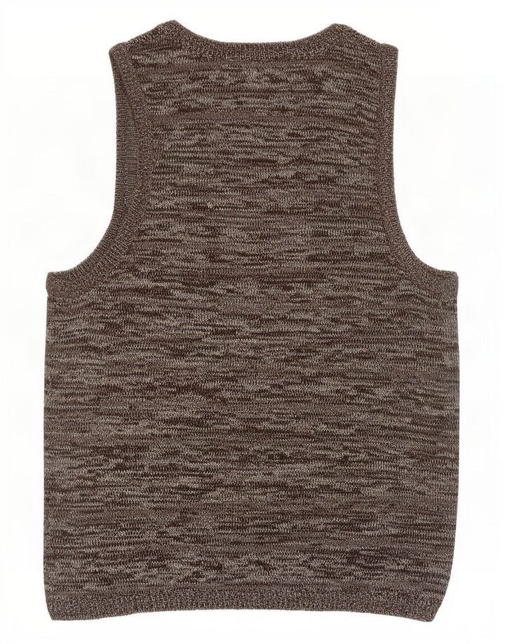 Zara Herre Vest Tank Top Stor Grå Flecked Acryl