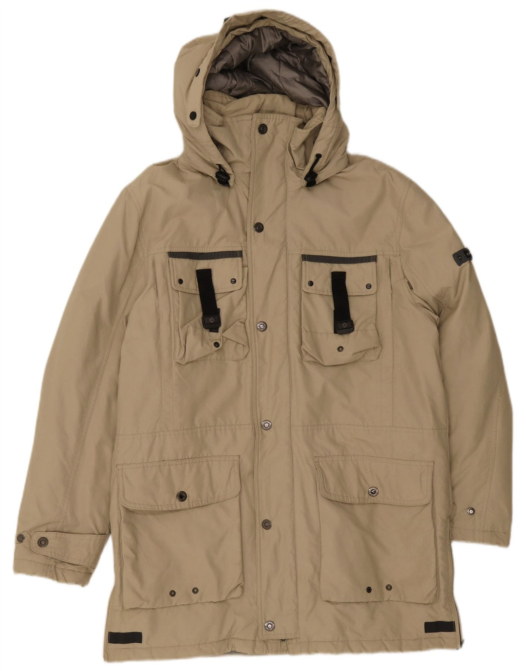Canadiens Herre hættepolstret frakke IT 48 Medium Beige Bomuld