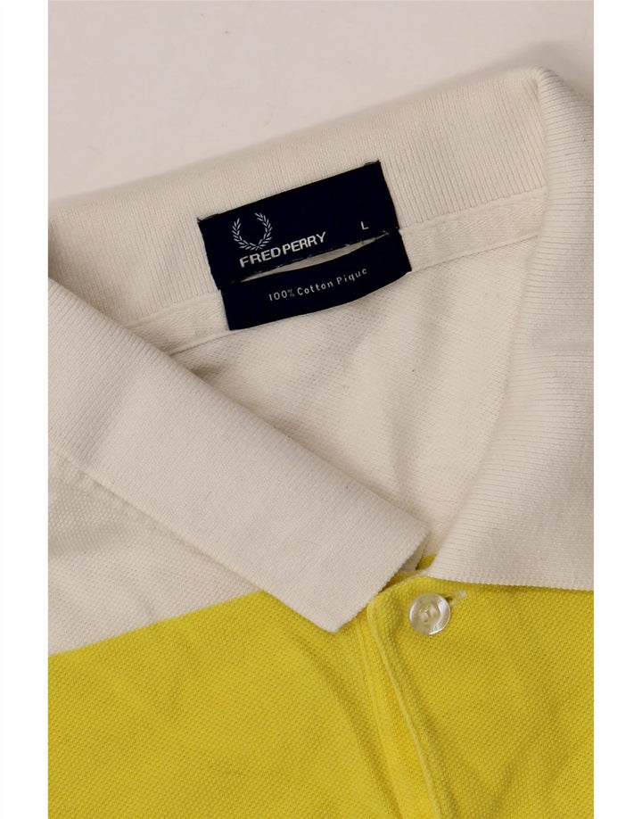 Fred Perry Herre poloshirt Stor gulstribet bomuld