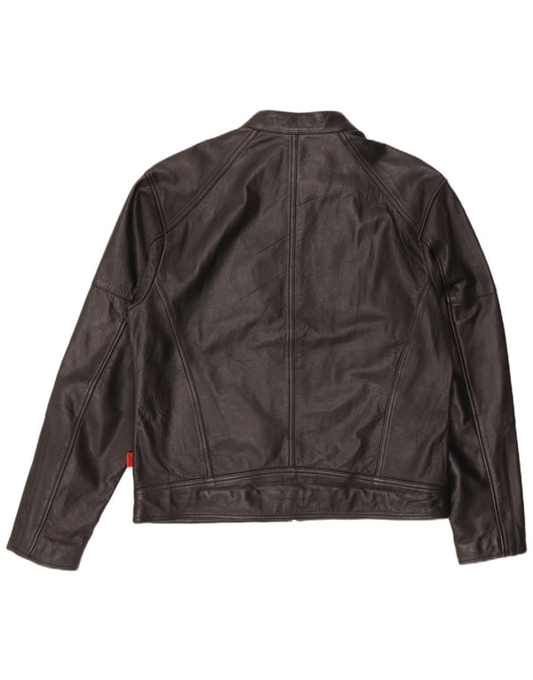 Camokazi Herre Læder Racer Jakke UK 44 2XL Sort