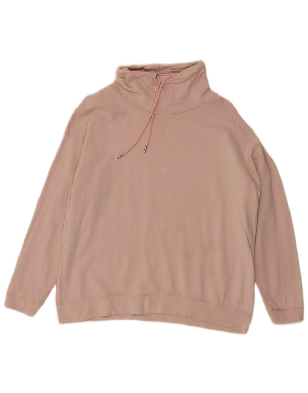 John Lewis Dame Roll Neck Sweatshirt Jumper UK 14 Large Pink Bomuld