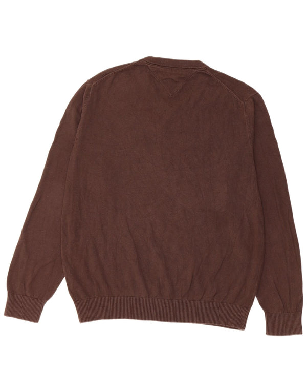 Tommy Hilfiger Herre V-hals sweater Stor brun bomuld