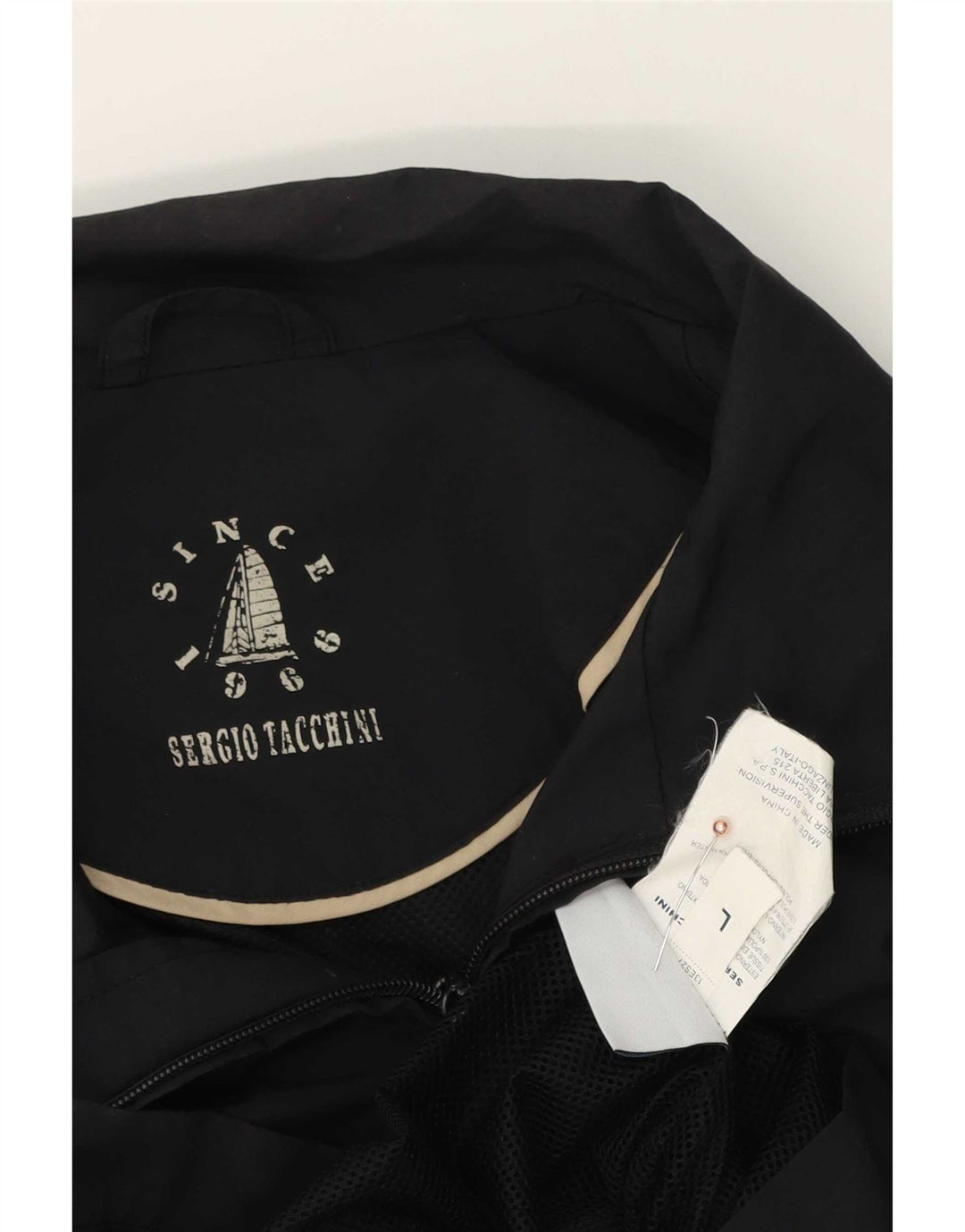 Sergio Tacchini Bomberjakke til mænd UK 40 Stor sort polyester
