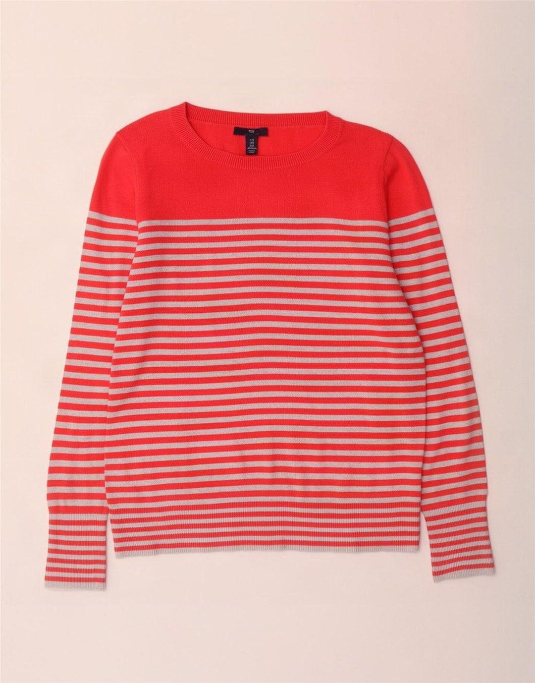 Gap Dame Boat Neck Jumper Sweater UK 14 Medium Rød Stribet