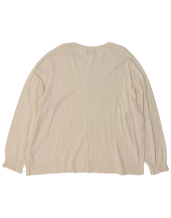 J. CREW Dame sweater med rund hals DK 22 3XL Off White Bomuld