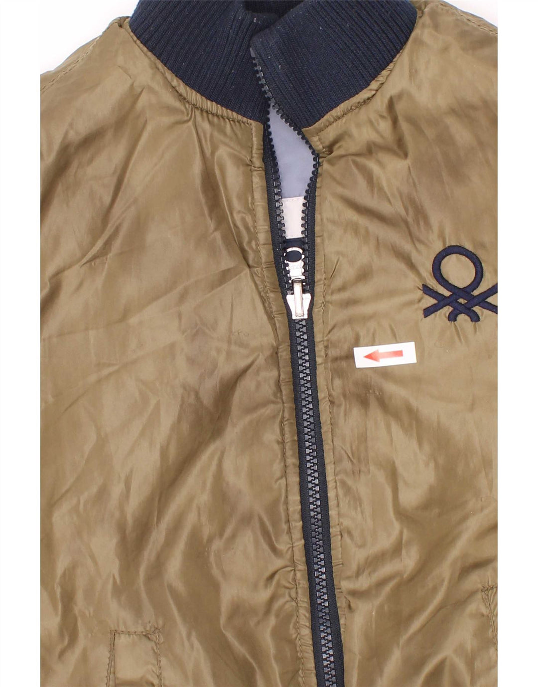 Benetton Boys grafisk polstret jakke 7-8 år Medium Blue Colourblock