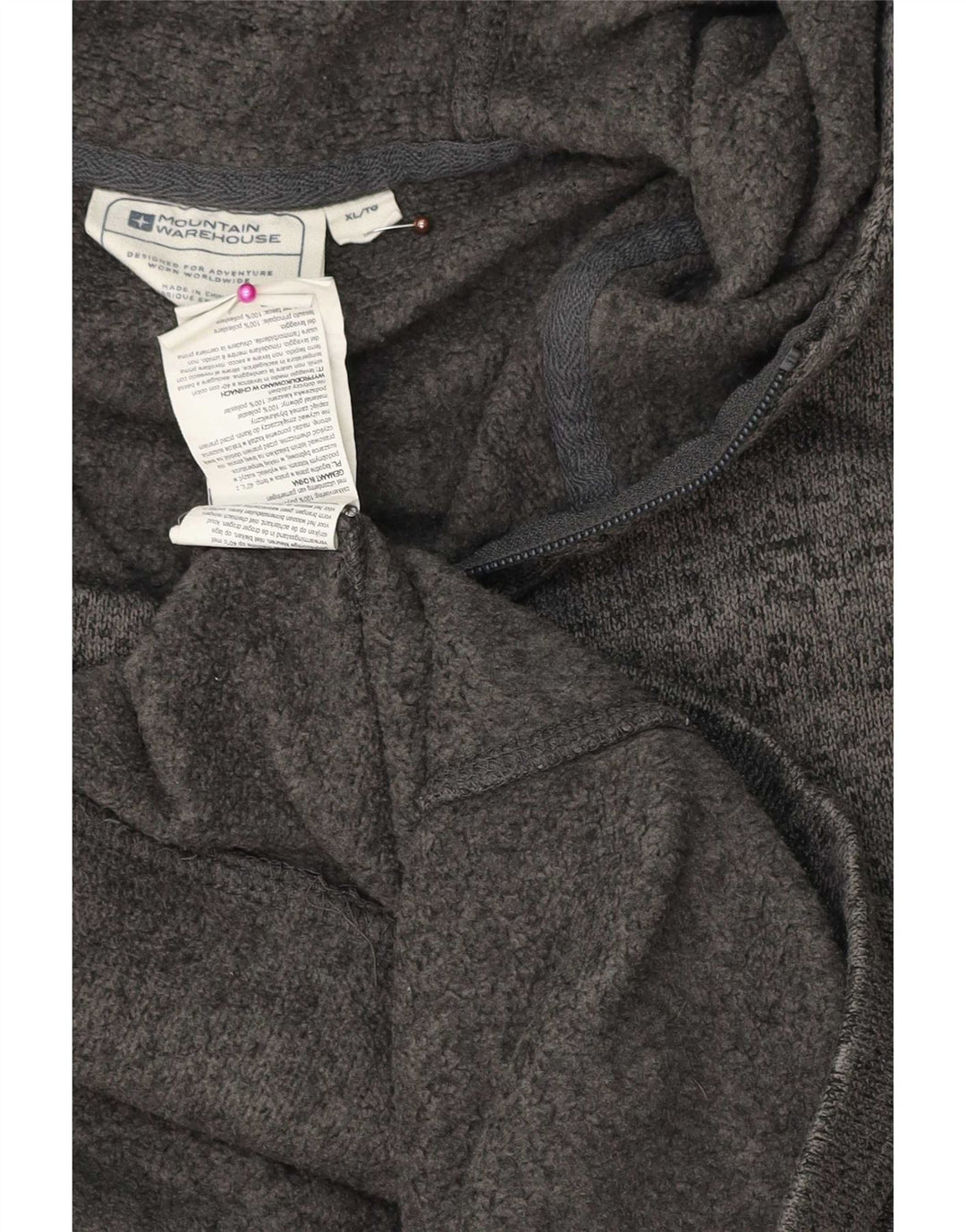 Mountain Warehouse Herre hættetrøje med lynlås XL Grå Flecked Polyester