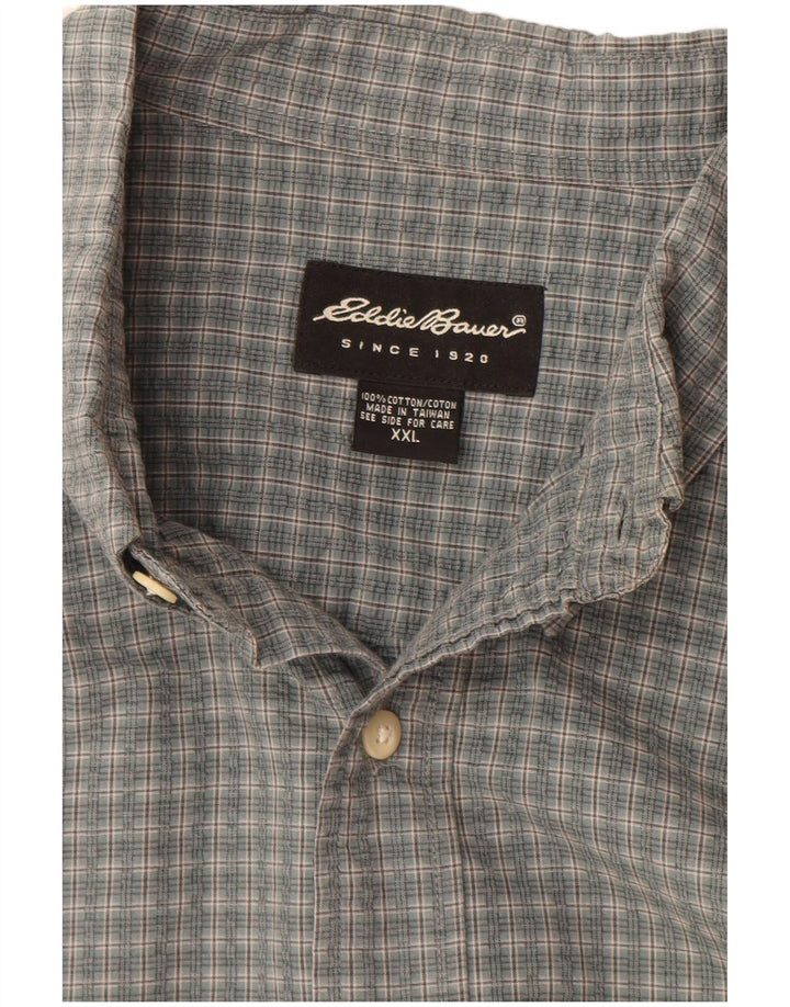 Eddie Bauer Kortærmet Herreskjorte 2XL Grå Gingham Bomuld