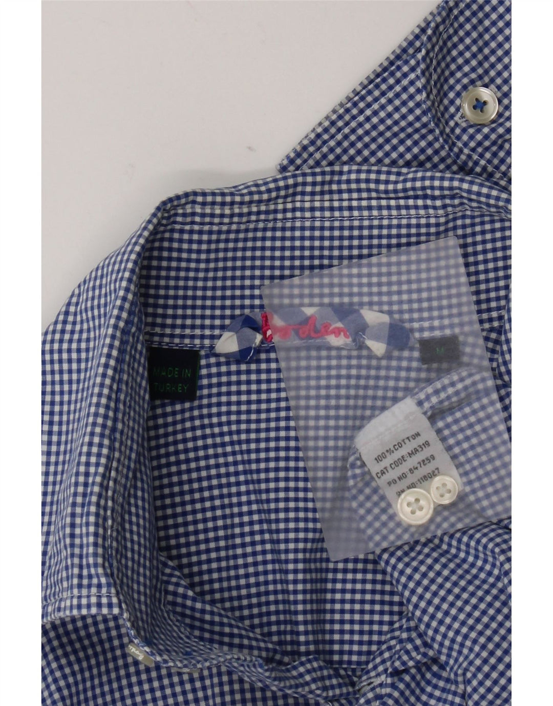 Boden Herreskjorte Medium Blue Gingham Cotton