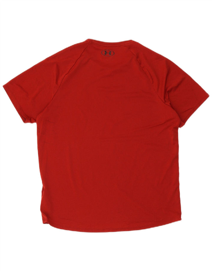 Under Armour Herre T-Shirt Top Stor Rød Polyester