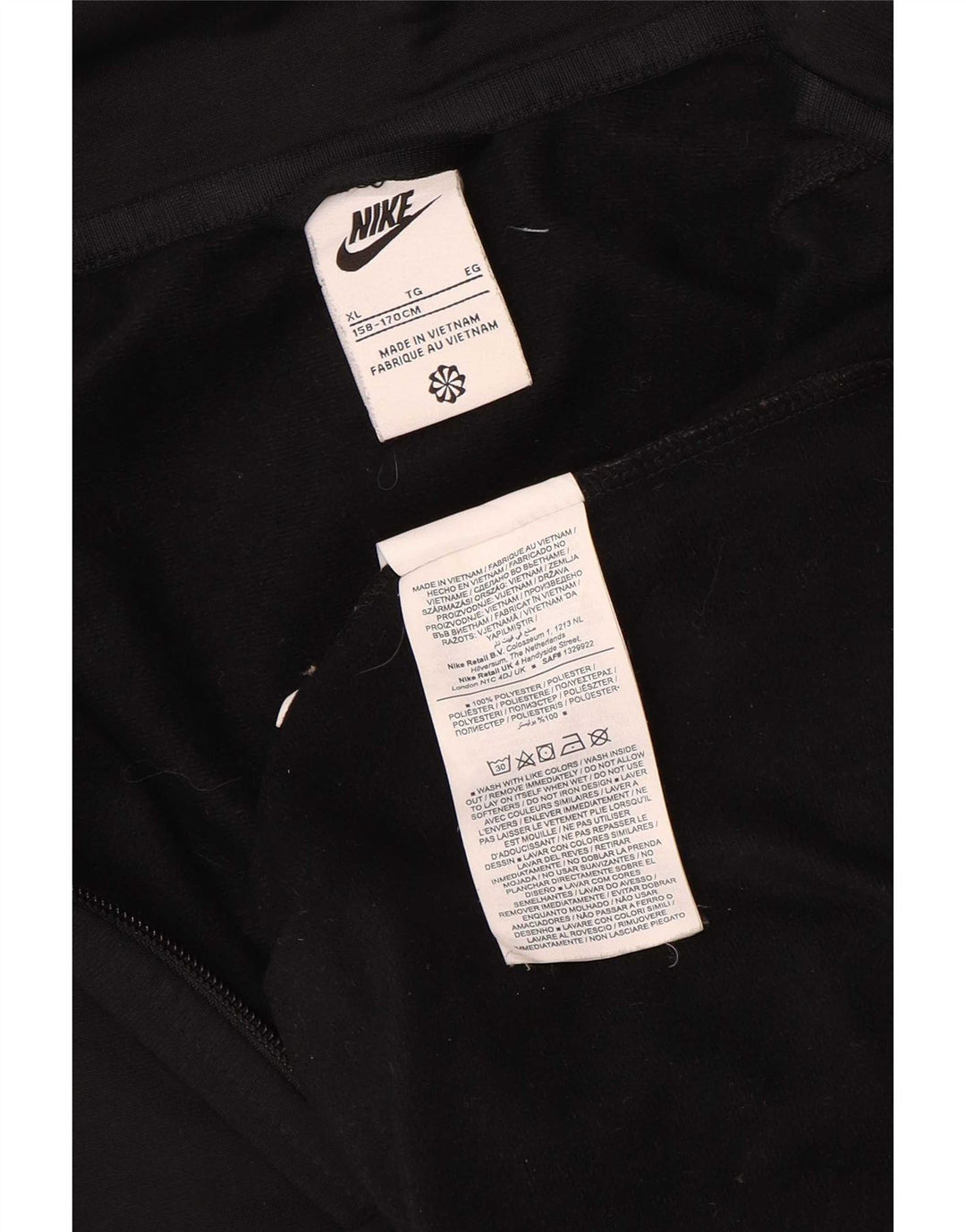 Nike Boys træningsdragt topjakke 13-14 år XL Sort polyester
