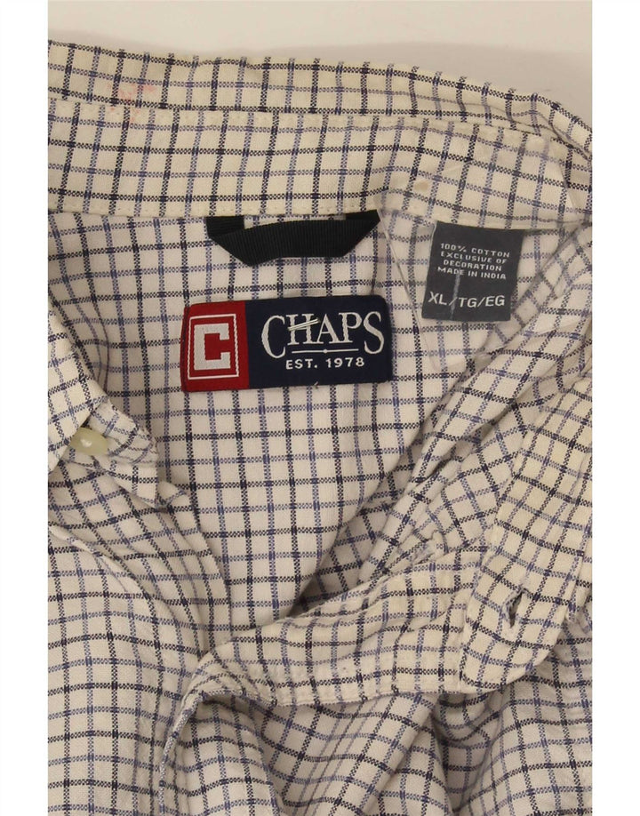 Chaps Herre Regular Fit skjorte XL Hvid ternet bomuld