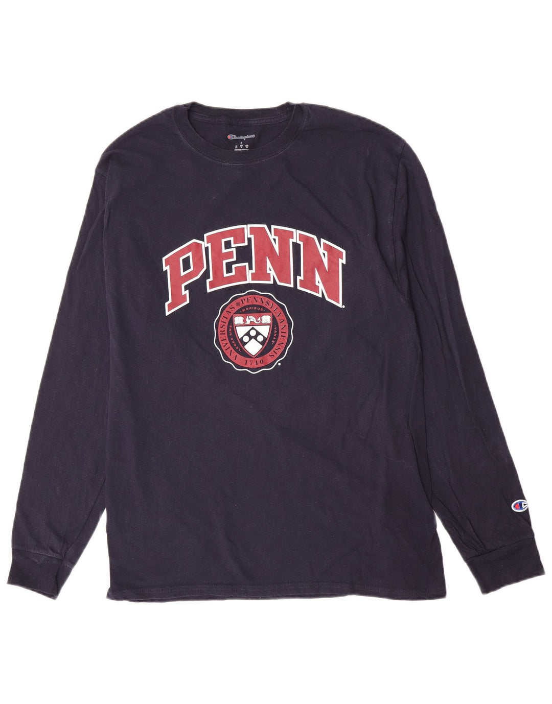 Champion Herre Penn Grafisk Top Langærmet Large Navy Blue