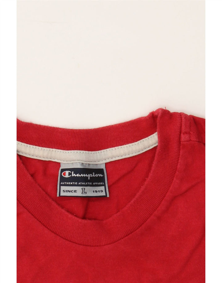CHAMPION Womens Vest Top UK 14 Large Red Cotton Vintage Champion and Second-Hand Champion from Messina Hembry 