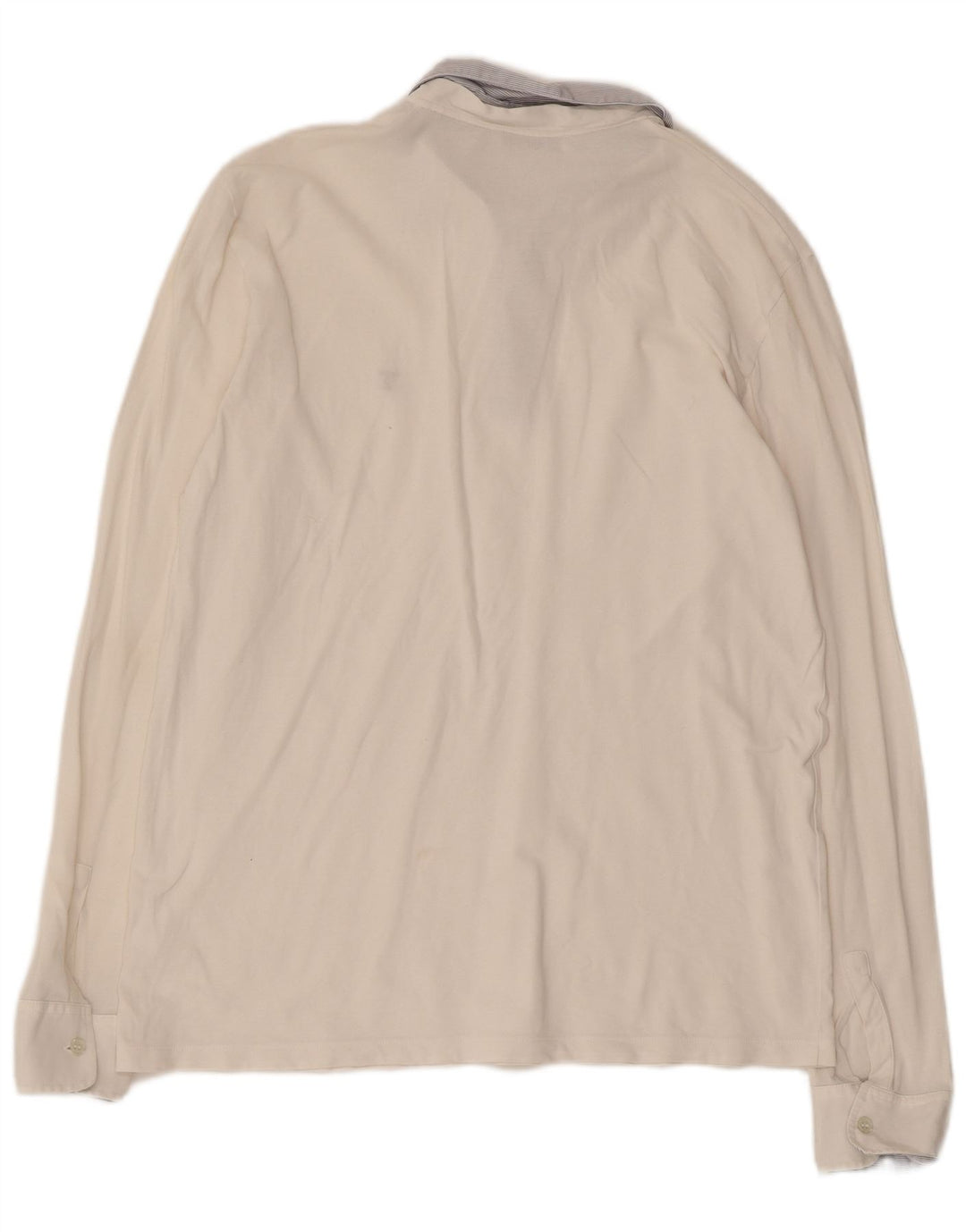 TRUSSARDI Langærmet Rugby Polo Shirt til kvinder UK 18 XL Hvid Bomuld