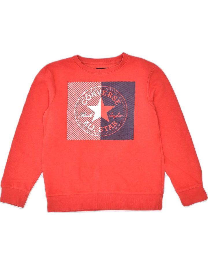 CONVERSE Boys Graphic Sweatshirt Jumper 12-13 Years Large Red Sports | Vintage | Thrift | Second-Hand | Used Clothing | Messina Hembry 